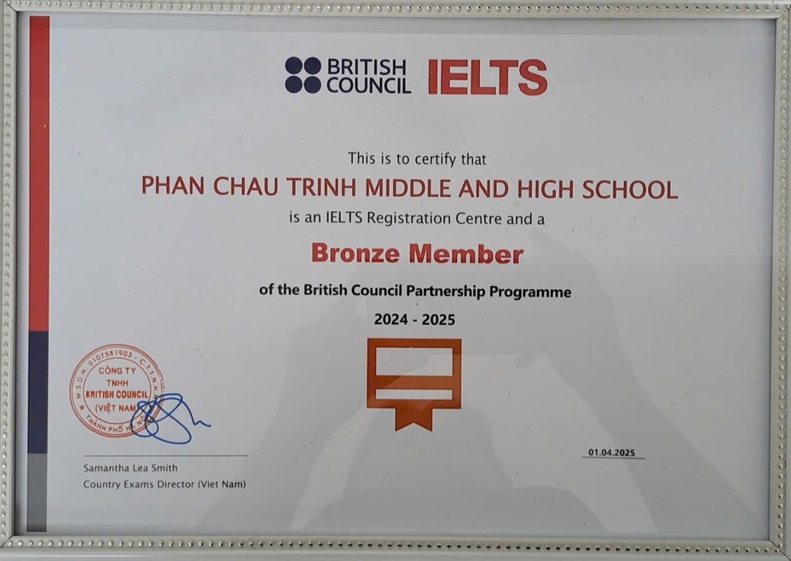 Trường Phan Châu Trinh – Đối tác của Hội đồng Anh trong tổ chức thi và cấp chứng chỉ IELTS